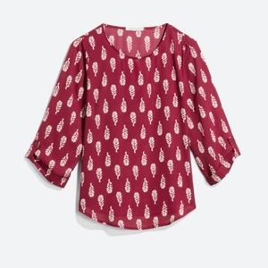 STITCH FIX 41 Hawthorn 3/4 sleeve feather print blouse XS